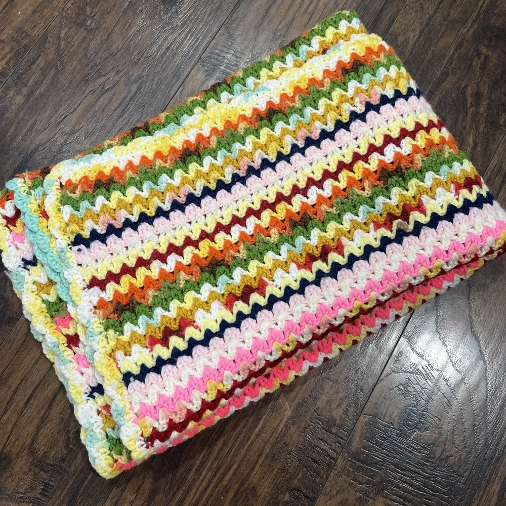 Handmade Crochet Afghan Blanket Lap Throw 51